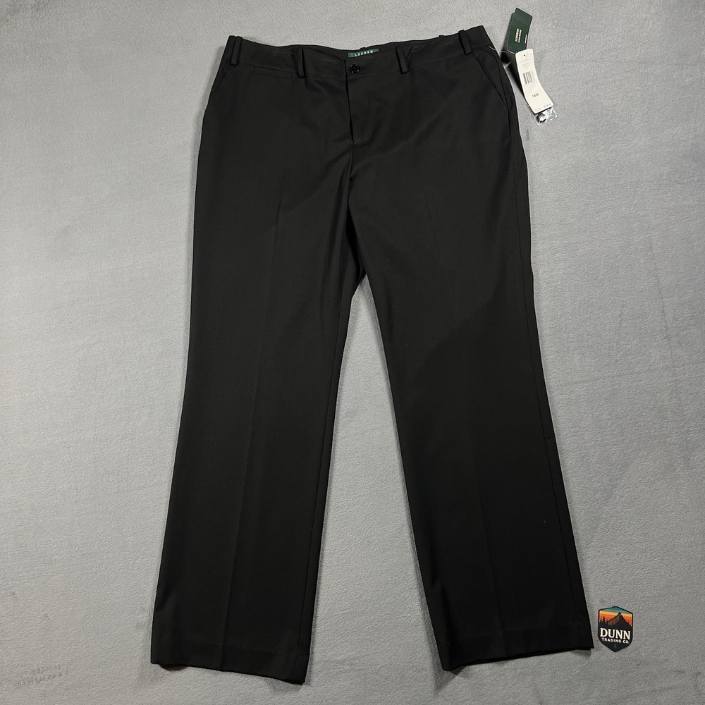 Lauren Ralph Lauren Pants Womens 16W Black Sanderson Wide Leg Office Career